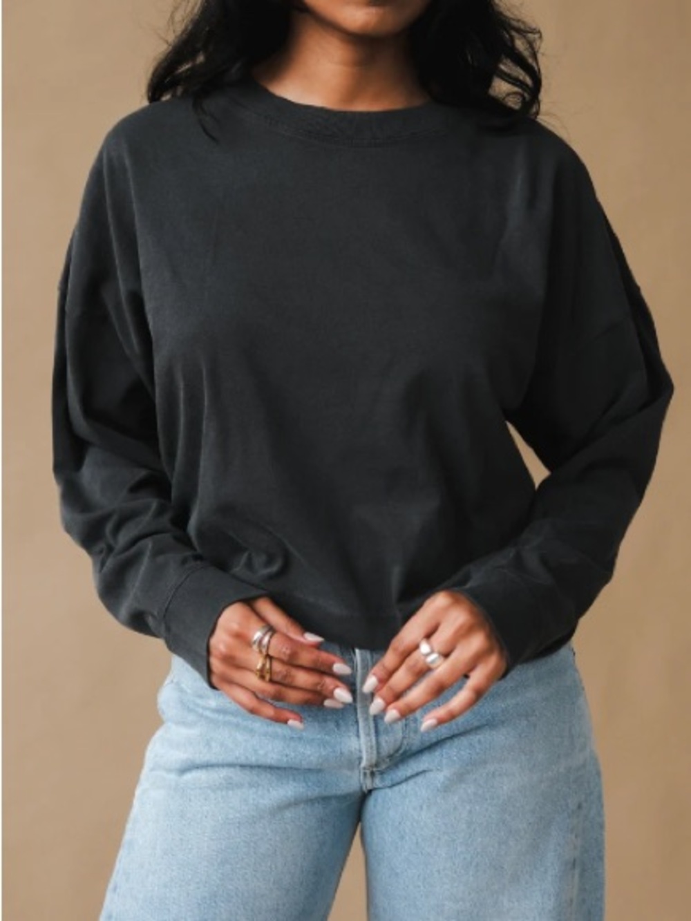 RELAXED CROP LONG SLEEVE TEE